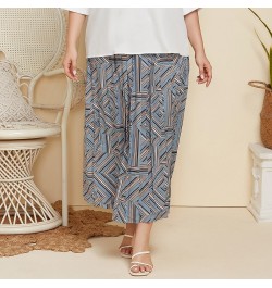 Spring Autumn Elegant Pleated Long Geometry Printing Skirt Women Fashion Loose Ladies Shirts All-match Oversized Plus Size $4...