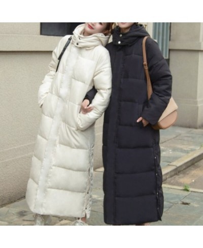 Long Parker Coat Jacket 2022 Women Autumn Winter Thick Warm Coats Woven Block Trend Hooded Comfortable Korean Coat Parkas $73...