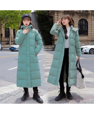 Long Parker Coat Jacket 2022 Women Autumn Winter Thick Warm Coats Woven Block Trend Hooded Comfortable Korean Coat Parkas $73...