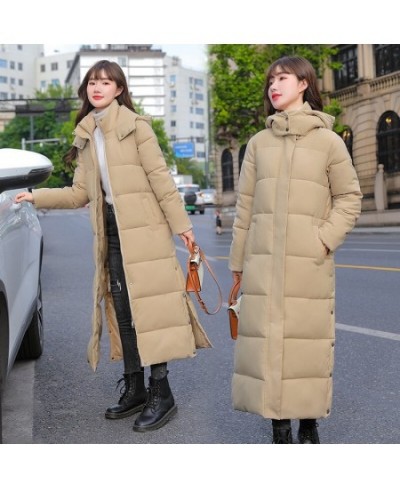 Long Parker Coat Jacket 2022 Women Autumn Winter Thick Warm Coats Woven Block Trend Hooded Comfortable Korean Coat Parkas $73...