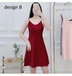 2023 Ladies Silk Sleepwear Summer Nightgown Sexy Sleepdress V Neck Nightdress for Women Satin Sleep Shirt Night Dress S00331 ...