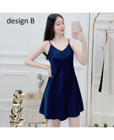 2023 Ladies Silk Sleepwear Summer Nightgown Sexy Sleepdress V Neck Nightdress for Women Satin Sleep Shirt Night Dress S00331 ...