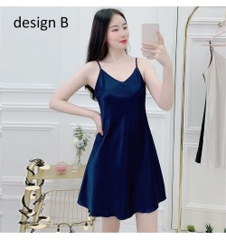 2023 Ladies Silk Sleepwear Summer Nightgown Sexy Sleepdress V Neck Nightdress for Women Satin Sleep Shirt Night Dress S00331 ...