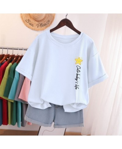 Oversized T Shirts 100% Cotton Plus Size T Shirt Summer Top Tees Letter Printed O Neck L-6XL Short Sleeve Tshirt Women $37.94...