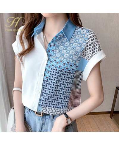 New Wear Work Female Blouses Colorblock Print Simple Shirt Summer Tops Korean Casual Blouse Occupation Women Blusas $35.26 - ...