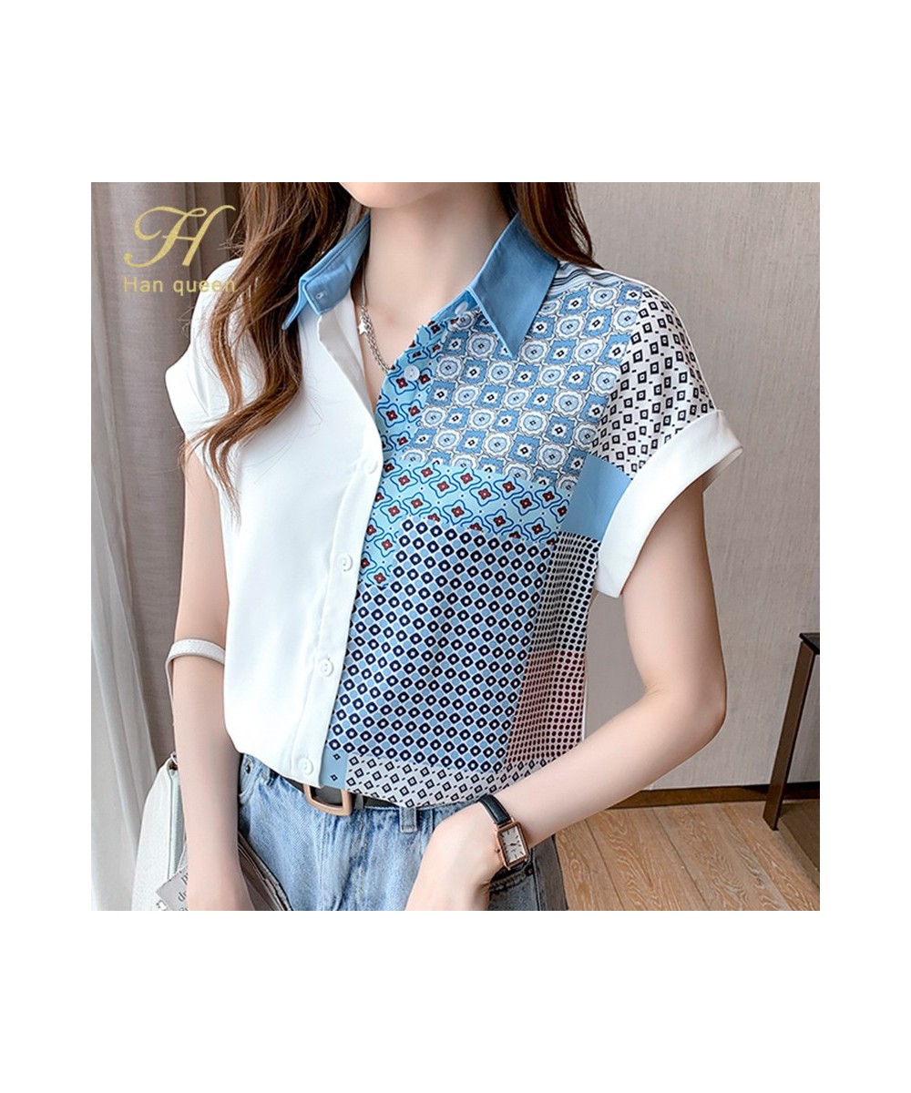 New Wear Work Female Blouses Colorblock Print Simple Shirt Summer Tops Korean Casual Blouse Occupation Women Blusas $35.26 - ...