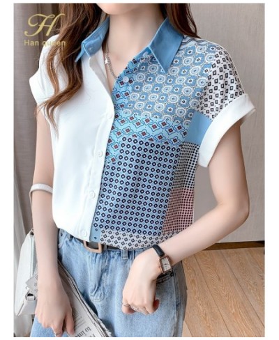 New Wear Work Female Blouses Colorblock Print Simple Shirt Summer Tops Korean Casual Blouse Occupation Women Blusas $35.26 - ...