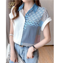 New Wear Work Female Blouses Colorblock Print Simple Shirt Summer Tops Korean Casual Blouse Occupation Women Blusas $35.26 - ...