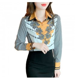 2022 Spring Summer Women's silk Blouses New chic printing ladies shirts Long Sleeve Shirts Tops Blusas Mujer $31.31 - Women Tops