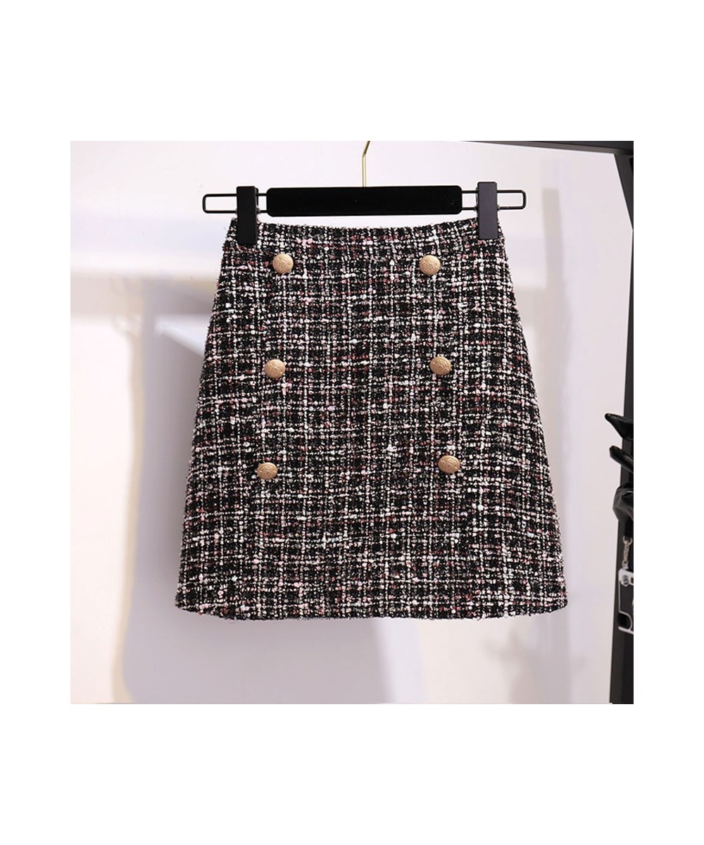 Tweed Skirts for Women High Waist Woolen A-line Skirt lady Korean Style Chic Short Plaid mini skirt Official Faldas 2022 Muje...