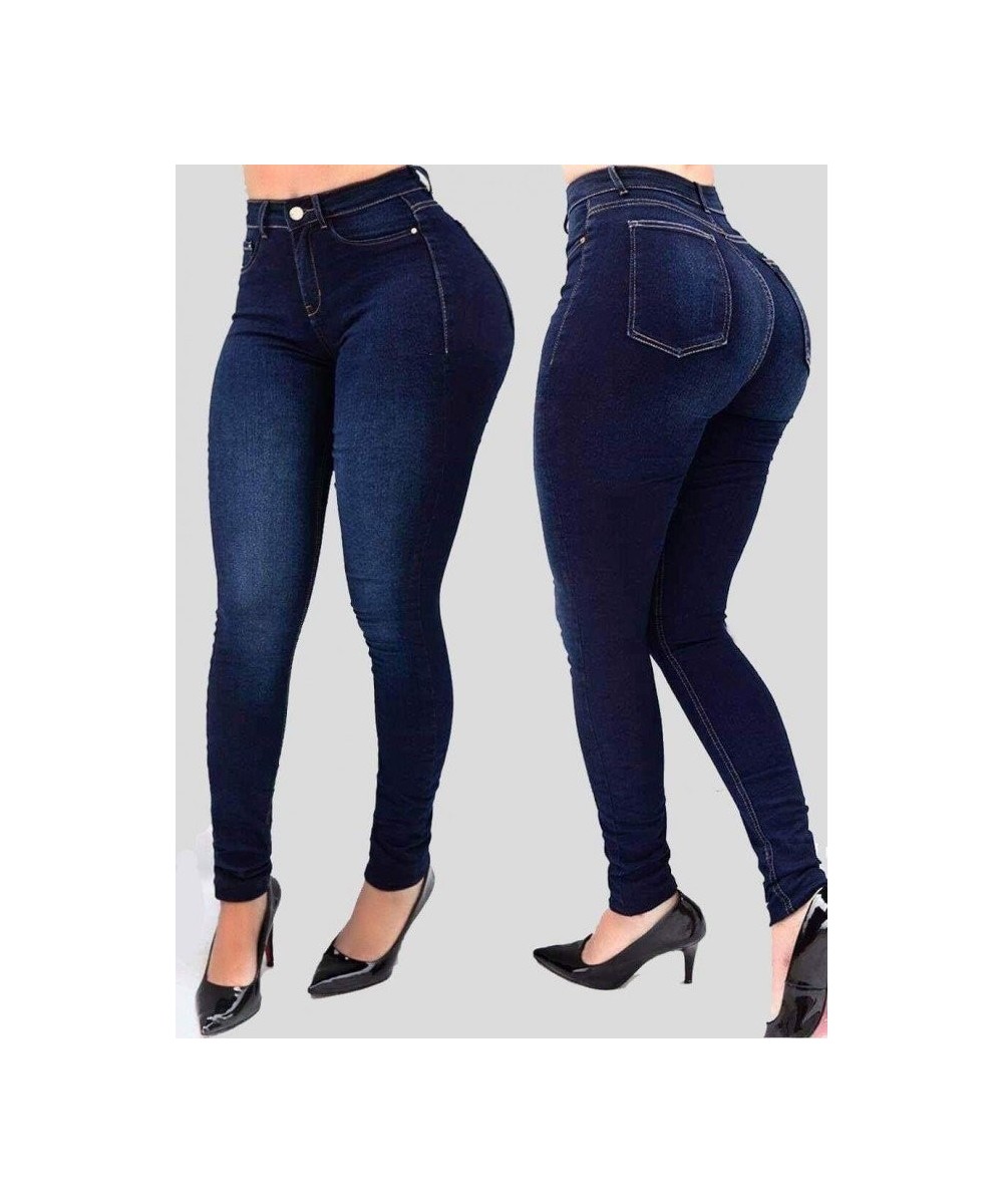 Women's Jeans Street Trend Solid Color High-waist Stretch Slim-fit Denim Pants Shaping High Waisted Jeans Women Vintage Jeans...