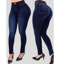 Women's Jeans Street Trend Solid Color High-waist Stretch Slim-fit Denim Pants Shaping High Waisted Jeans Women Vintage Jeans...