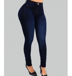 Women's Jeans Street Trend Solid Color High-waist Stretch Slim-fit Denim Pants Shaping High Waisted Jeans Women Vintage Jeans...