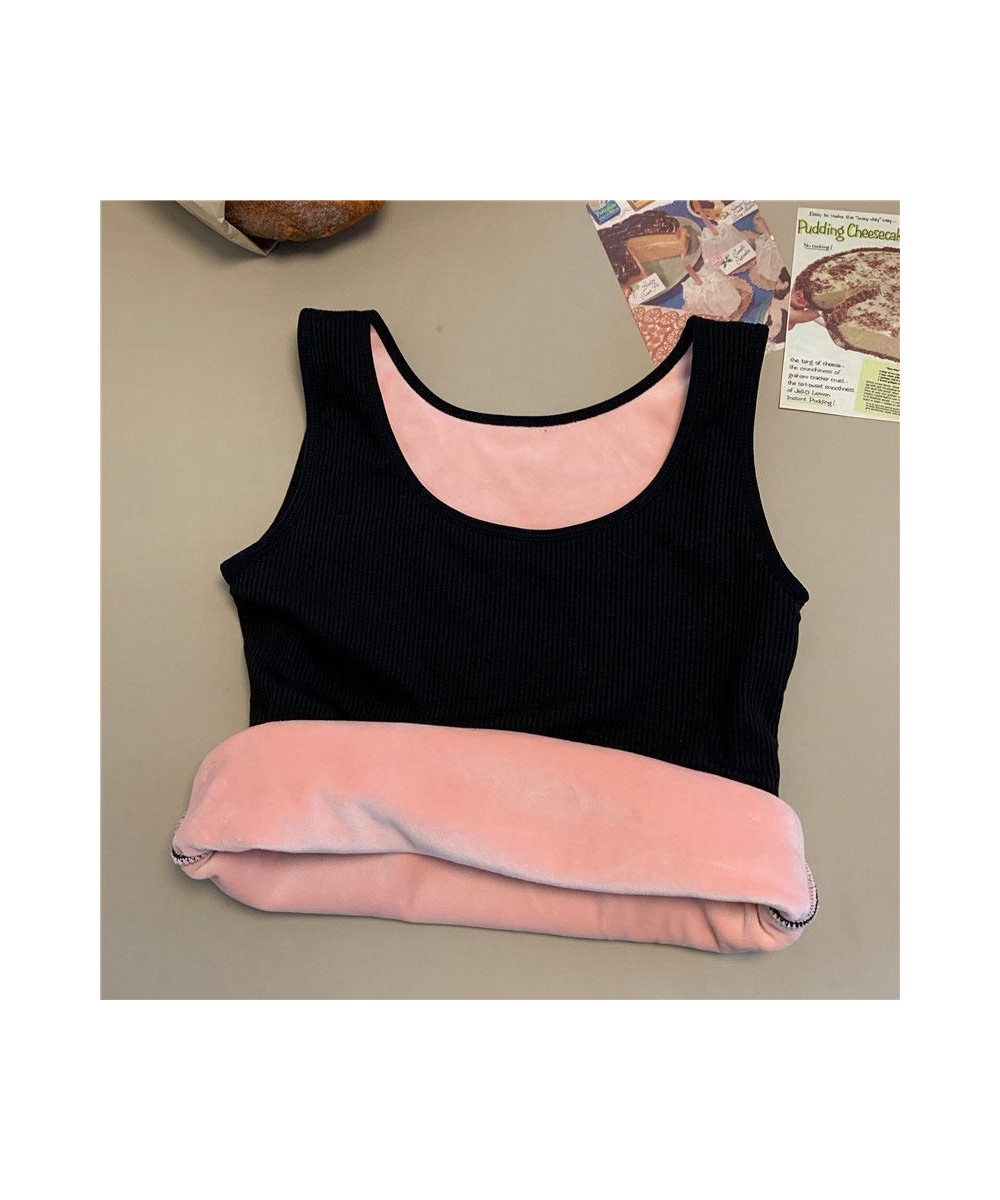 Velvet Warm Camisoles Women Winter T-shirt Undershirt Fleece Tank Top Underwear Female Thermals Sleeveless Knitting Lingerie ...