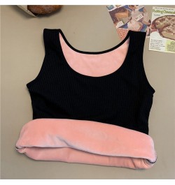 Velvet Warm Camisoles Women Winter T-shirt Undershirt Fleece Tank Top Underwear Female Thermals Sleeveless Knitting Lingerie ...