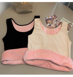 Velvet Warm Camisoles Women Winter T-shirt Undershirt Fleece Tank Top Underwear Female Thermals Sleeveless Knitting Lingerie ...