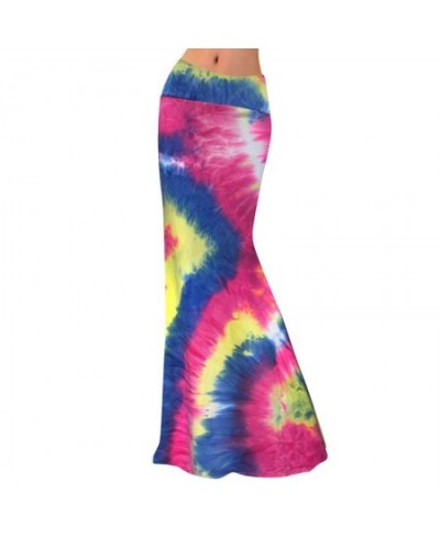 Rainbow Printed Skirts Womens 2023 Plus Size Long Skirts For Women Summer Ladies Jupe Bodycon Knit Hip Skirt Beach Saia 3XL $...