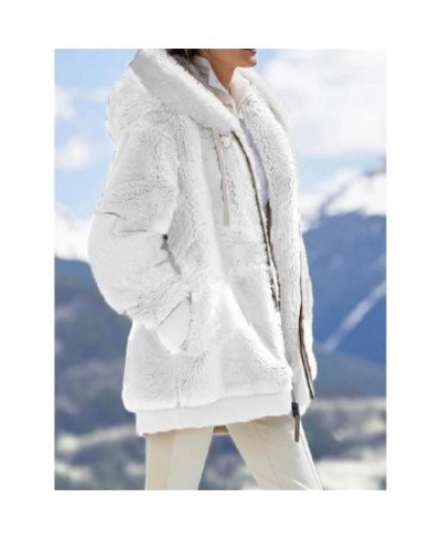 Fur Outerwear 2022 Winter Womens Coat Fashion Casual Ladies Clothes Hooded Zipper Ladies Jacket Cashmere Jacket 4XL 5XL $45.8...