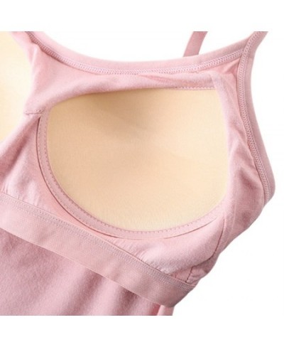 Women Tank Top Lady Bottoming Tees Push-Up Stretchable Modal Built-in Bra Padded Tops Camisoles Tube Vest Tank $21.07 - Under...