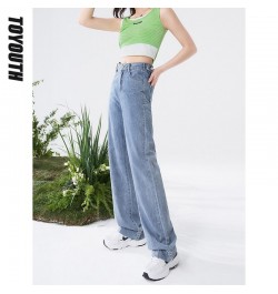 Women Jeans 2022 Summer High Waist Straight Trouser Solid Pure Cotton Button Zipper Casual Chic Pants $60.47 - Bottoms