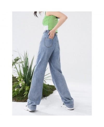 Women Jeans 2022 Summer High Waist Straight Trouser Solid Pure Cotton Button Zipper Casual Chic Pants $60.47 - Bottoms