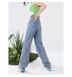 Women Jeans 2022 Summer High Waist Straight Trouser Solid Pure Cotton Button Zipper Casual Chic Pants $60.47 - Bottoms