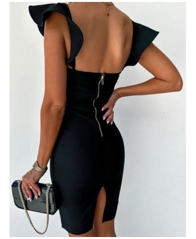 Solid Women Slash Neck Holiday Casual Dresses Summer Female Hollow Out Backless Mini Dress Sleeveless Streetwear Zipper Dress...