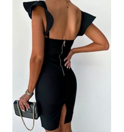 Solid Women Slash Neck Holiday Casual Dresses Summer Female Hollow Out Backless Mini Dress Sleeveless Streetwear Zipper Dress...