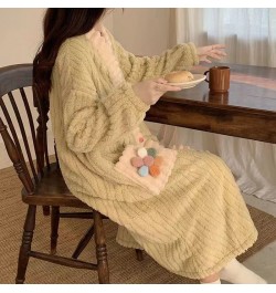 Autumn Winter Female Robe Thicken Flannel Pajamas Long Sleeve V-Neck Cute Nightwear Sleepwear Bath Robe $55.94 - Sleepwears