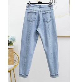 Jeans Woman High Waist Plus Size Zipper Skinny Full Length Denim Pencil Pants 5xl 6xl 7xl 8XL $49.50 - Plus Size Clothes