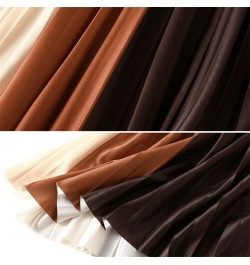 2022 Autumn Pleated Midi Skirts Women Elegant Fashion Jupe Femme Elastic High Waist Contrast Color Korean Skirt S220701 $33.4...