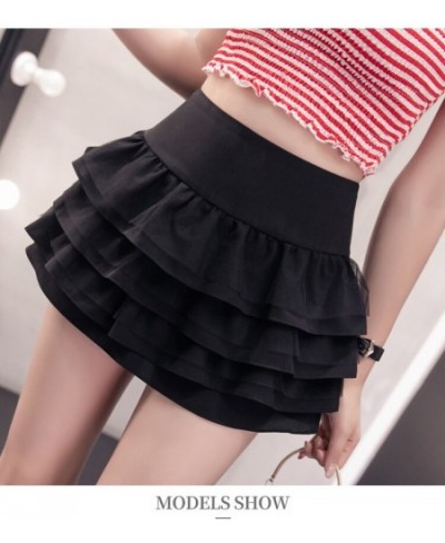 2023 Korean version of the new skirt women's high waist pleated puffy cake skirt anti-glare mini skirt DQ1236 $43.75 - Skirts