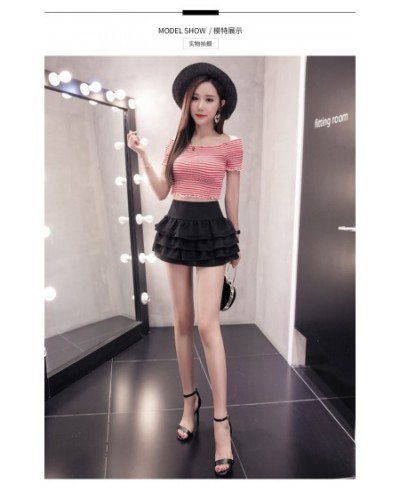 2023 Korean version of the new skirt women's high waist pleated puffy cake skirt anti-glare mini skirt DQ1236 $43.75 - Skirts