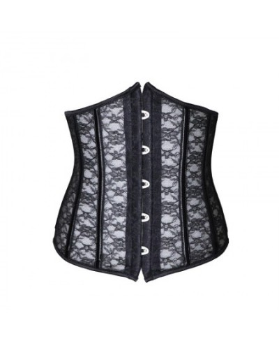 Sexy Corset Underbust Women Gothic Corset Top Curve Shaper Modeling Strap Slimming Waist Belt Lace Corsets Bustiers Black Whi...