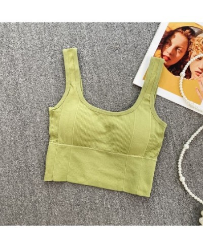 Women's Summer Casual Sporty Tank Top With Chest Pad Slim Bra Yoga Bodybuilding Camis Sleeveless Y2k Crop Tops Sexy Knit Cors...