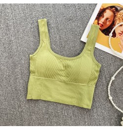 Women's Summer Casual Sporty Tank Top With Chest Pad Slim Bra Yoga Bodybuilding Camis Sleeveless Y2k Crop Tops Sexy Knit Cors...