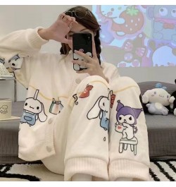 Cartoon Winter Thickened Pajamas Set Female Student Coral Fleece Cute Casual Sleepwear Breathable Plush Warm Home Suit $54.72...