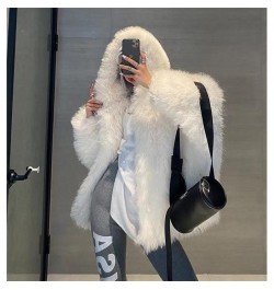 Winter Fur Coat Women Imitation Fox Hair Korean Version of The New Faux Fur Coat Hooded Fox Fur Long Fur Collar Jackets $84.2...