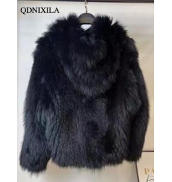 Winter Fur Coat Women Imitation Fox Hair Korean Version of The New Faux Fur Coat Hooded Fox Fur Long Fur Collar Jackets $84.2...