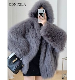 Winter Fur Coat Women Imitation Fox Hair Korean Version of The New Faux Fur Coat Hooded Fox Fur Long Fur Collar Jackets $84.2...