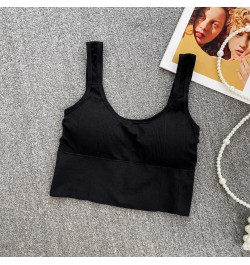 Women's Summer Casual Sporty Tank Top With Chest Pad Slim Bra Yoga Bodybuilding Camis Sleeveless Y2k Crop Tops Sexy Knit Cors...