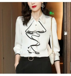 Elegant Shirts Long Sleeve Square Collar Blouse New Office Lady Fashion Shirt Top 4XL $26.72 - Tops & Tees