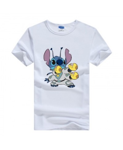 Casual Cartoon Lilo & Stitch Printed Graphic T Shirts Women T-Shirt Summer White Kawaii Blouses Loose Short Sleeve Tops $17.7...