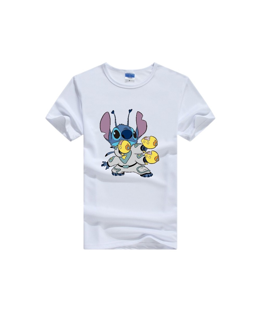 Casual Cartoon Lilo & Stitch Printed Graphic T Shirts Women T-Shirt Summer White Kawaii Blouses Loose Short Sleeve Tops $17.7...