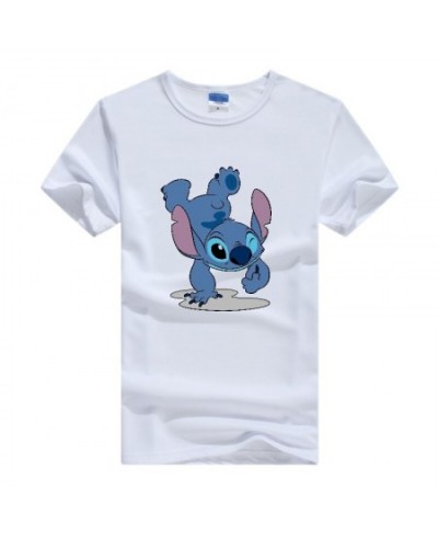 Casual Cartoon Lilo & Stitch Printed Graphic T Shirts Women T-Shirt Summer White Kawaii Blouses Loose Short Sleeve Tops $17.7...