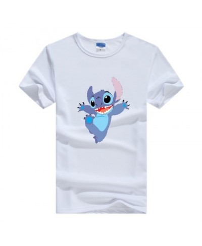 Casual Cartoon Lilo & Stitch Printed Graphic T Shirts Women T-Shirt Summer White Kawaii Blouses Loose Short Sleeve Tops $17.7...