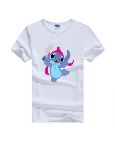 Casual Cartoon Lilo & Stitch Printed Graphic T Shirts Women T-Shirt Summer White Kawaii Blouses Loose Short Sleeve Tops $17.7...