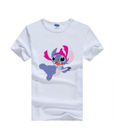 Casual Cartoon Lilo & Stitch Printed Graphic T Shirts Women T-Shirt Summer White Kawaii Blouses Loose Short Sleeve Tops $17.7...