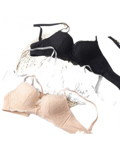 Lingerie Women Without Underwire Sexy Lace French Bra Breathable Up Comfortable Side Retractable Adjustment Bra $32.36 - Unde...