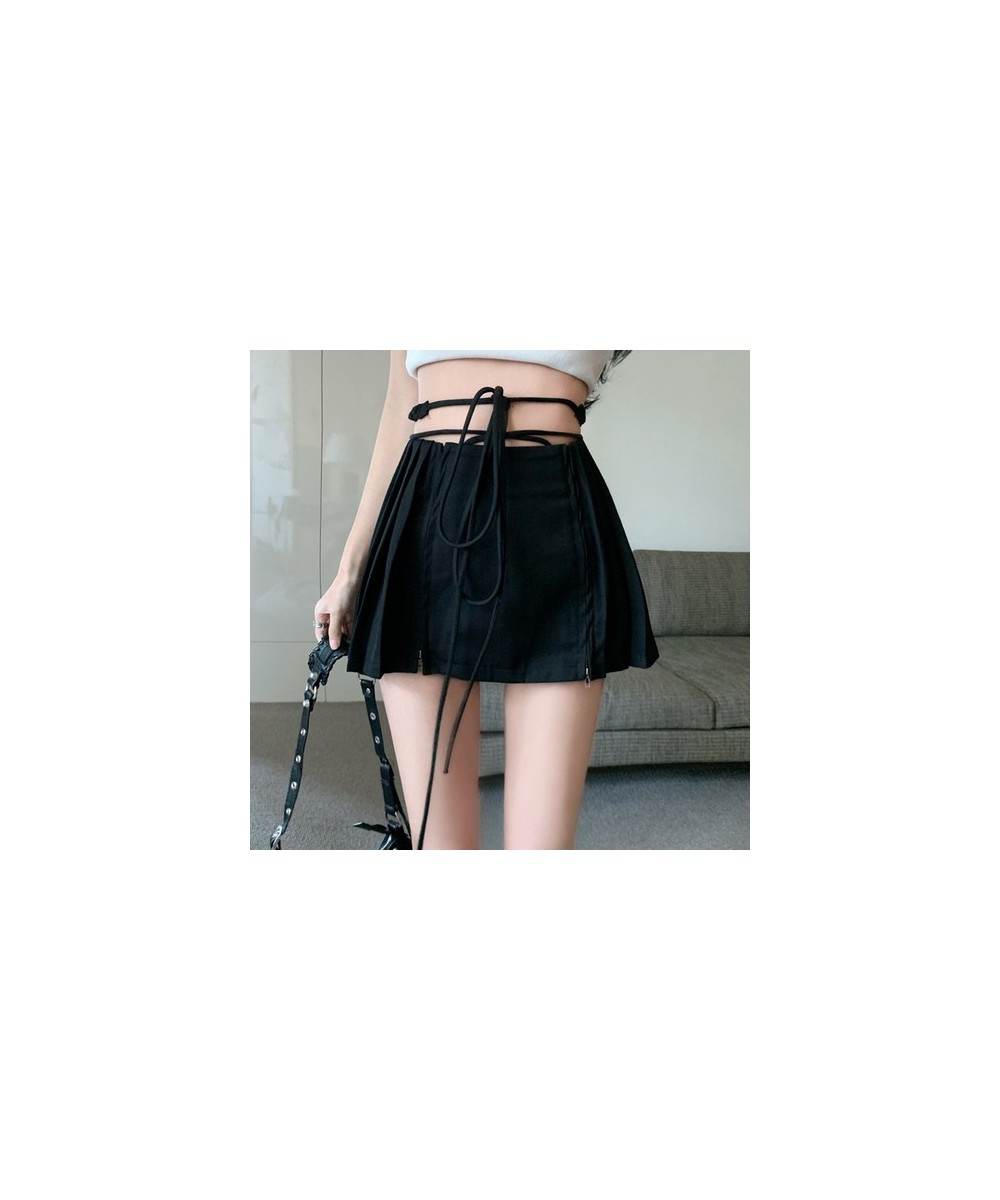 Woman Skirt Fashion 2023 Sexy Spice Cross Strap Korean Style New Design Slim Straight Short A-line Skirt Clothing $37.14 - Sk...